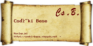 Csáki Bese névjegykártya